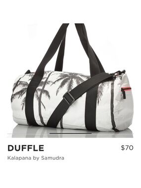 ALOHA collection x Samudra Kalapana Palm-Print White & Black Duffle Bag